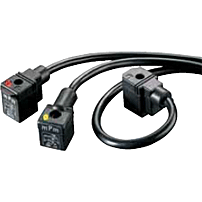 Molex-1210400817 Ventilzubehör MPM DIN Valve Connector, Form A - 18mm 2 Pole to 1.0m Black PUR Cable