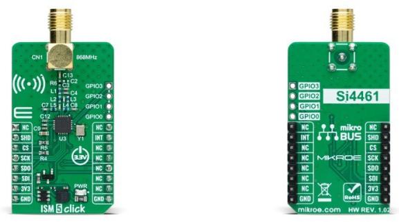 MikroElektronika-MIKROE-5978 RF/Drahtlos-Entwicklungsplatinen und Kits Si4461 RF Transceiver Click Board