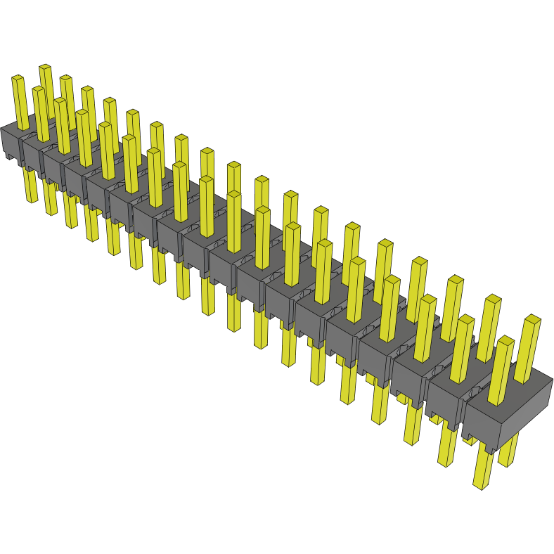 Samtec-MTSW-118-07-S-D-170 Connector Headers and PCB Receptacles Conn Unshrouded Header HDR 36 POS 2.54mm Solder ST Top Entry Thru-Hole Bulk