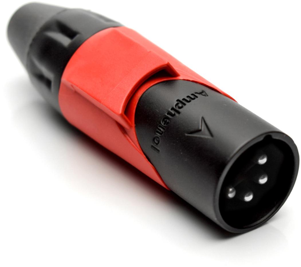 Amphenol-AX4MB2M Steckverbinder für Audio und Video Conn XLR Connector M 4 POS Solder Cup ST Cable Mount 4 Terminal 1 Port Box