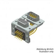CONEC-163A19529X Steckverbinder, D-Sub Conn D-Sub PIN/SKT 9/9 POS Solder RA Thru-Hole 18 Terminal 2 Port