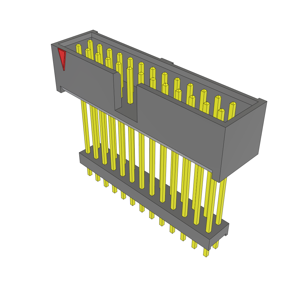 Samtec-ZSS-113-06-L-D-1000 Connector Headers and PCB Receptacles Conn Elevated Shrouded Header HDR 26 POS 2.54mm Solder ST Top Entry Thru-Hole Bulk