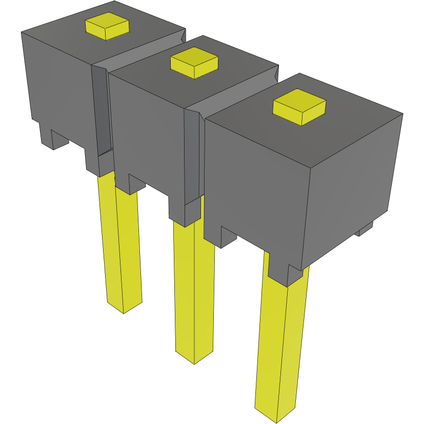 Samtec-MTSW-103-06-L-S-010 Cabezales del conector y receptáculos PCB Conn Unshrouded Header HDR 3 POS 2.54mm Solder ST Top Entry Thru-Hole Bulk