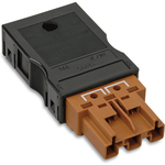 Shorting Plug, brown Plug with assembled Strain Relief Housing, 3-Pole