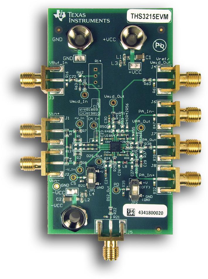 Texas Instruments-THS3215EVM 放大器集成电路开发电路板和套件 THS3215 OP Amp Evaluation Board