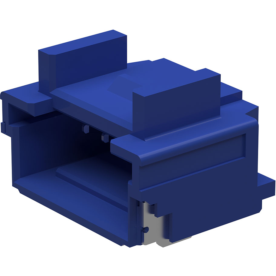 Molex-501953-0447 连接器插头及 PCB 插座 1.00mm Pitch Pico Clasp PCB Header Single Row Right Angle Surface Mount 0.10um Gold Plated with Outer Positive Lock 4 Circuits Blue