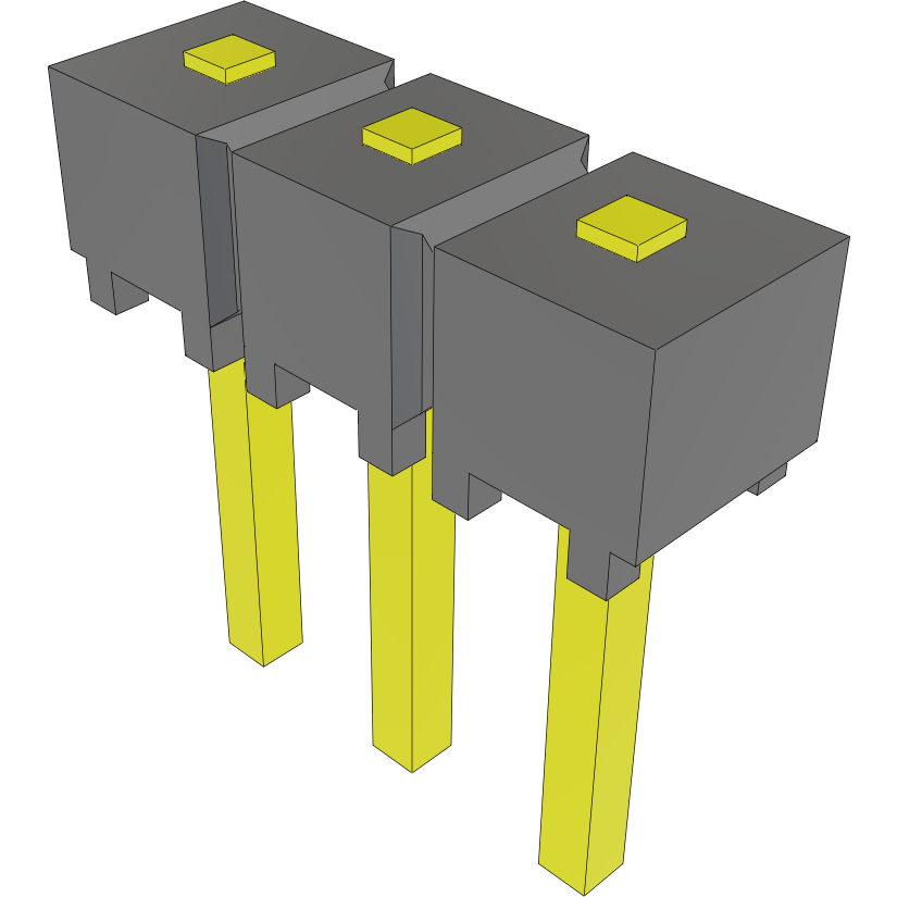 Samtec-MTSW-103-06-T-S-006 Connector Headers and PCB Receptacles Conn Unshrouded Header HDR 3 POS 2.54mm Solder ST Top Entry Thru-Hole Bulk