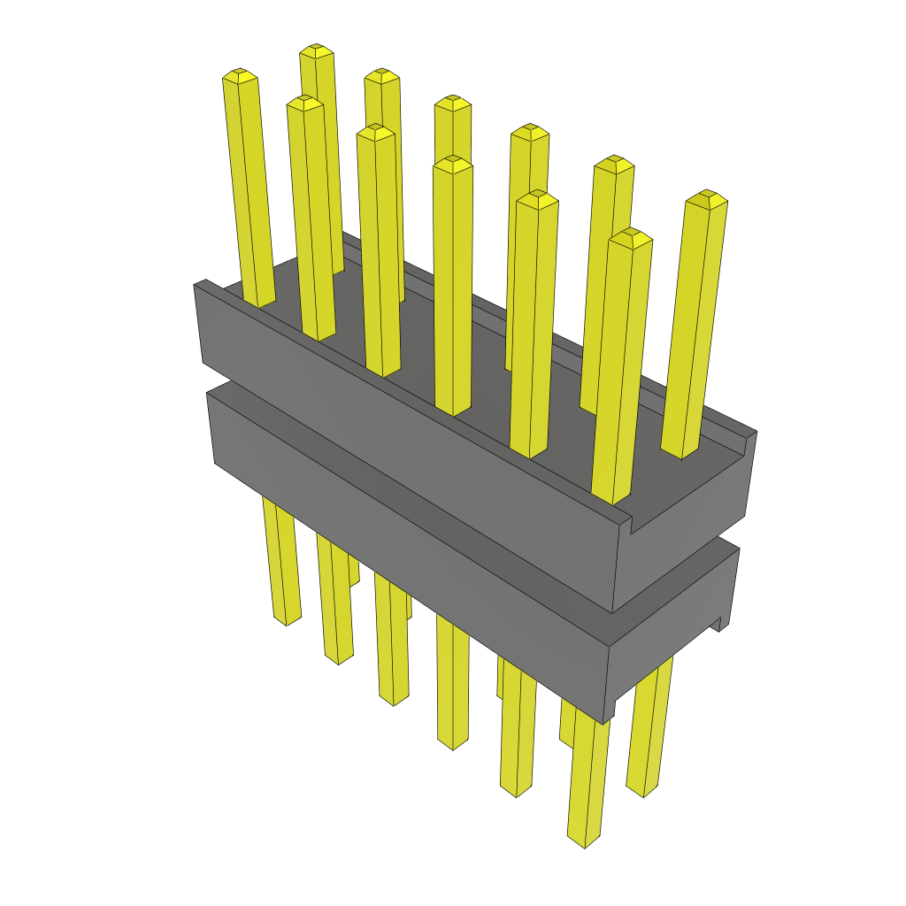 Samtec-ZW-06-09-G-D-240-250 Connector Headers and PCB Receptacles Conn Board Stacker HDR 12 POS 2.54mm Solder ST Top Entry Thru-Hole Bulk