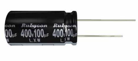 Rubycon-450LXW120MEFR18X30 Kondensator, Aluminium Cap Aluminum Lytic 120uF 450V 20% (18 X 30mm) Radial 7.5mm 0.8A 12000h 105°C