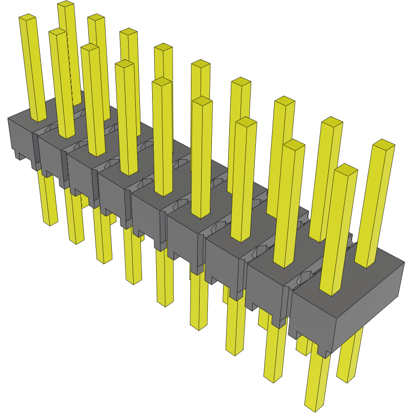 Samtec-HMTSW-109-08-S-D-240 Cabezales del conector y receptáculos PCB Conn Unshrouded Header HDR 18 POS 2.54mm Solder ST Top Entry Thru-Hole Bulk