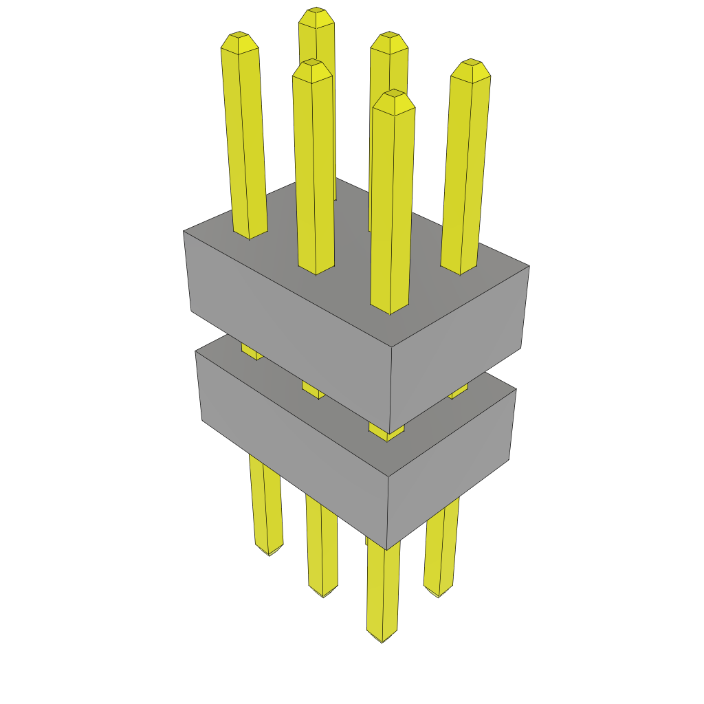 Samtec-TW-03-03-G-D-200-170 连接器插头及 PCB 插座 Conn Board Stacker HDR 6 POS 2mm Solder ST Top Entry Thru-Hole Bulk