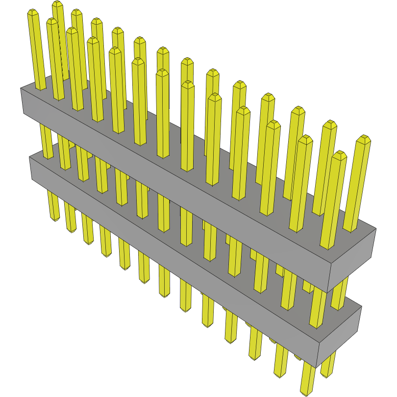 Samtec-TW-13-06-S-D-300-150 Embases de raccordement et réceptacles PCB Conn Board Stacker HDR 26 POS 2mm Solder ST Top Entry Thru-Hole Bulk