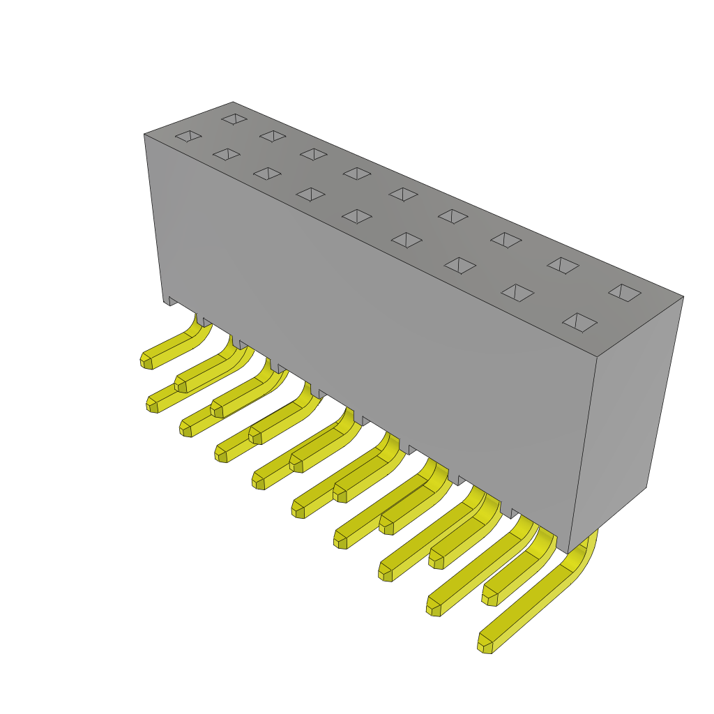 Samtec-SSQ-109-02-G-D-RA Steckverbinderleisten und Leiterplattenbuchsen Conn Socket Strip SKT 18 POS 2.54mm Solder RA Side Entry Thru-Hole Bulk