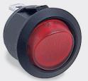 Bulgin Components PLC-R13112BNAA Interruptor basculante Switch Rocker ON (OFF) SPST Quick Connect Round Rocker 16A 250VAC