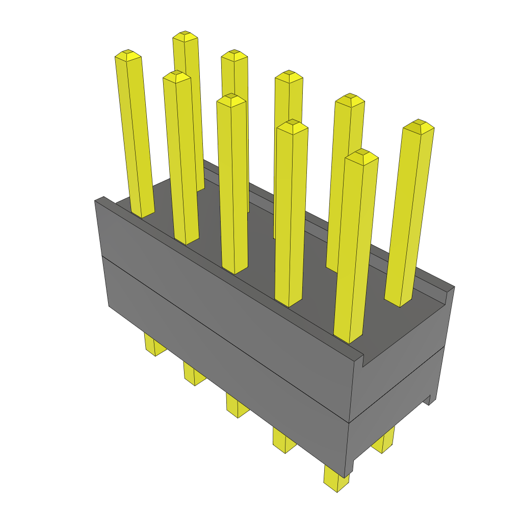 Samtec-ZW-05-08-L-D-200-100 Connector Headers and PCB Receptacles Conn Board Stacker HDR 10 POS 2.54mm Solder ST Top Entry Thru-Hole Bulk