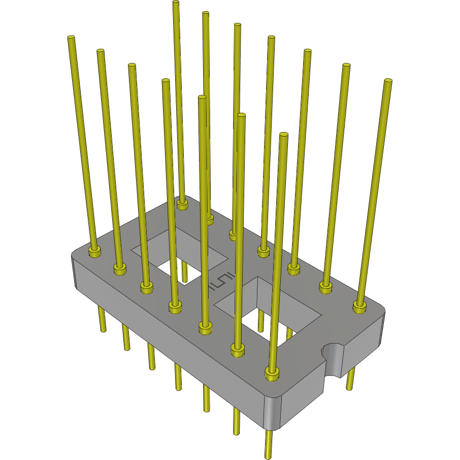 Samtec-APA-314-G-P Connector Socket Conn DIP Adapter HDR 14 POS 2.54mm ST Thru-Hole Board