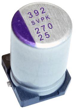 Panasonic-35SVPK330M Aluminium-Polymer-Kondensator Cap Aluminum Polymer 330uF 35VDC 20%( 10 X 12.6mm) SMD 0.018 Ohm 1.39A 1000h 125°C T/R