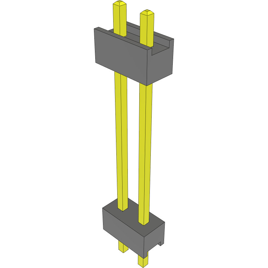Samtec-DW-02-11-G-S-745 Steckverbinderleisten und Leiterplattenbuchsen Conn Board Stacker HDR 2 POS 2.54mm Solder ST Top Entry Thru-Hole Bulk