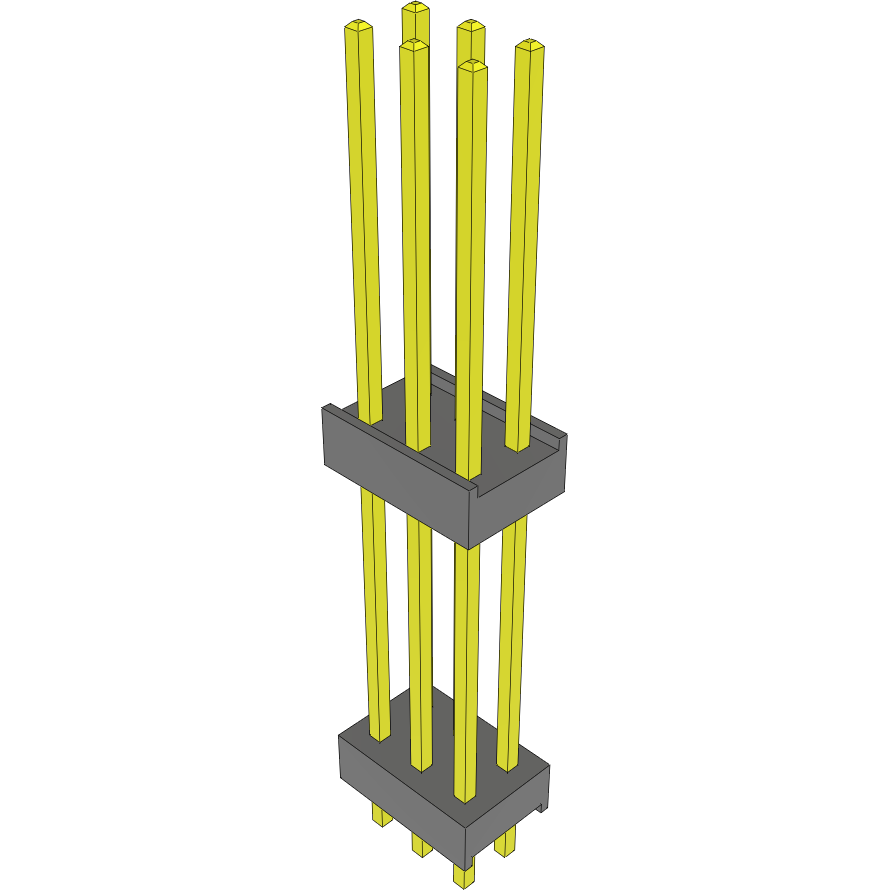 Samtec-DW-03-14-G-D-750 Embases de raccordement et réceptacles PCB Conn Board Stacker HDR 6 POS 2.54mm Solder ST Top Entry Thru-Hole Bulk