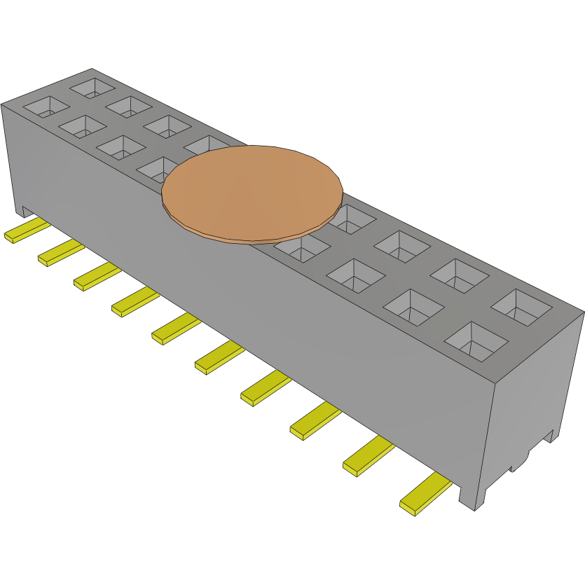 Samtec-MMS-110-02-S-DV-A-K-TR 连接器插头及 PCB 插座 Conn Socket Strip SKT 20 POS 2mm Solder ST Top Entry SMD T/R