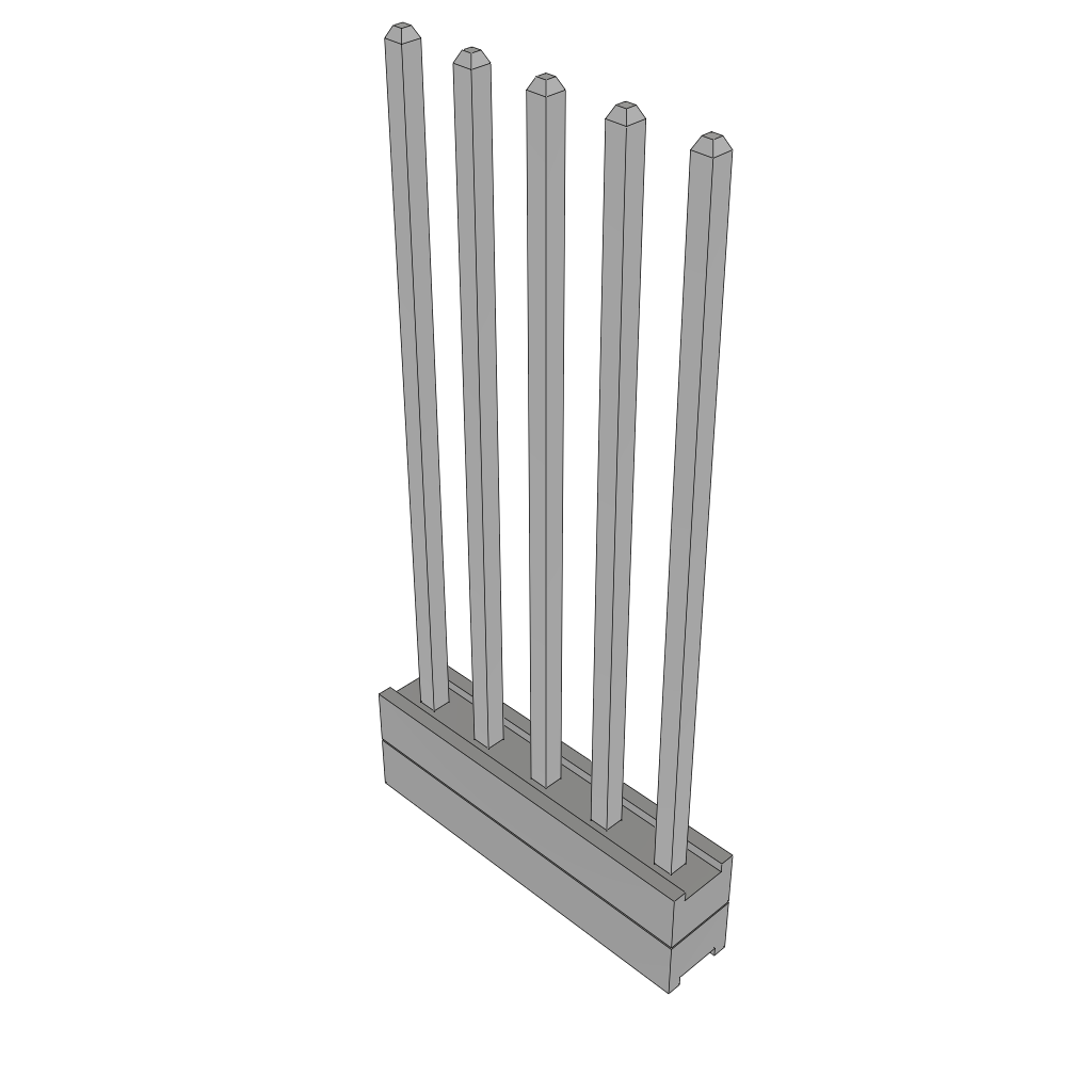 Samtec-TW-05-08-T-S-120-035 Connector Headers and PCB Receptacles Conn Board Stacker HDR 5 POS 2mm Solder ST Top Entry Thru-Hole Bulk