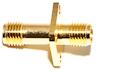 Mueller Electric-BU-P72973 Connector RF Conn SMA Adapter RCP/RCP 0Hz to 18GHz 50Ohm ST Flange Mount Gold