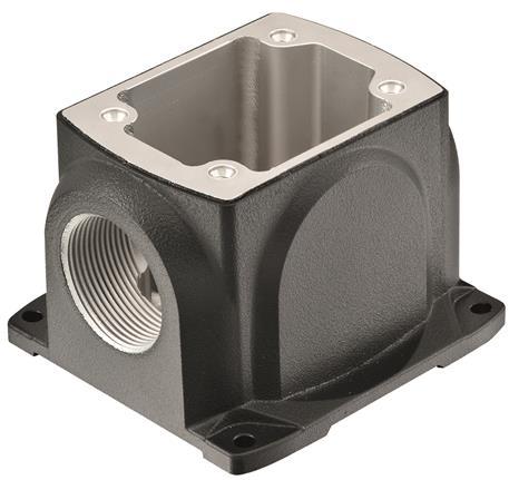 HARTING-11123001200 Schrumpfbalgenadapter Surface Mount Housing 90° Powder Die Cast Aluminum Screw Lock Han-Yellock®