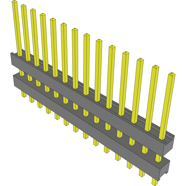 Samtec-DW-14-10-L-S-300 Connector Headers and PCB Receptacles Conn Board Stacker HDR 14 POS 2.54mm Solder ST Top Entry Thru-Hole Bulk