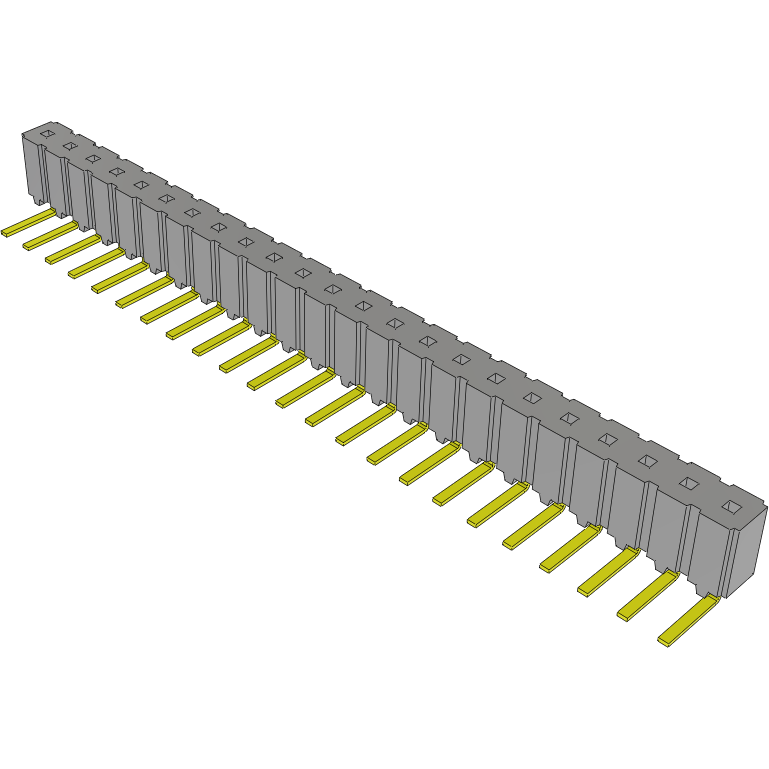 Samtec-CES-123-02-G-S-RA Connector Headers and PCB Receptacles Conn Socket Strip SKT 23 POS 2.54mm Solder RA Side Entry Thru-Hole Tube