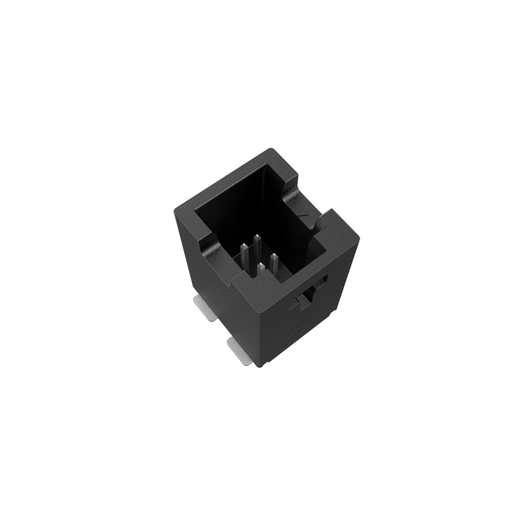 Amphenol Communications Solutions-10145179-204KLF Steckverbinderleisten und Leiterplattenbuchsen Minitek MicroSpace™ 1.27mm Crimp-to-Wire Connector Platform, Wire to Board Connector, Vertical, Header, surface mount, 4 Position.,side to side double row,Top latch