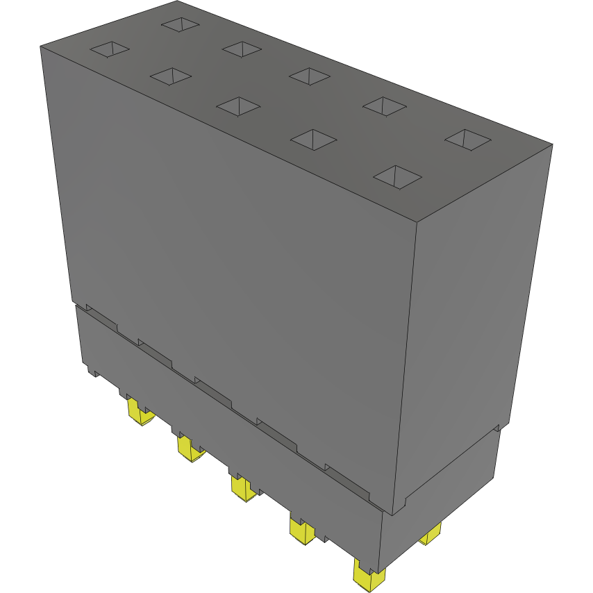 Samtec-ESQ-105-12-G-D Connector Headers and PCB Receptacles Conn Elevated Socket SKT 10 POS 2.54mm Solder ST Top Entry Thru-Hole Tube
