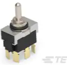 TE Connectivity-1-6437630-1 Switch Toggle Switch Toggle (ON) OFF (ON) DPDT Round Lever Quick Conn 20A 250VAC 30VDC Panel Mount with Threads Bulk