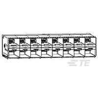 TE Connectivity-2-2198346-0 Connector Telephone and Telecom Conn zSFP+ RCP 320 POS 0.8mm Press Fit RA Thru-Hole 320 Terminal 16 Port Tray