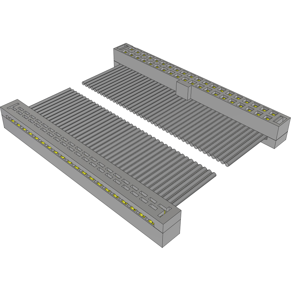 Samtec-TCSD-20-D-12.00-01-N-R Flachband Kabelbaugruppen Cable Assembly 0.304m 28AWG 1mm 40 to 40 POS IDC Connector to IDC Connector F-F TIGER EYE™ Bulk