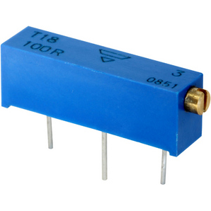 Vishay-T18205KT10  Res Cermet Trimmer 2M Ohm 10% 0.75W(3/4W) 15(Elec)/18(Mech)Turns 2.5mm (20.5 X 4.8 X 6.4mm) Pin Thru-Hole Tube