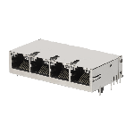 Conn RJ-45 (4)F 32 POS 1.016mm/2.03mm Solder RA Thru-Hole 64 Terminal 4 Port