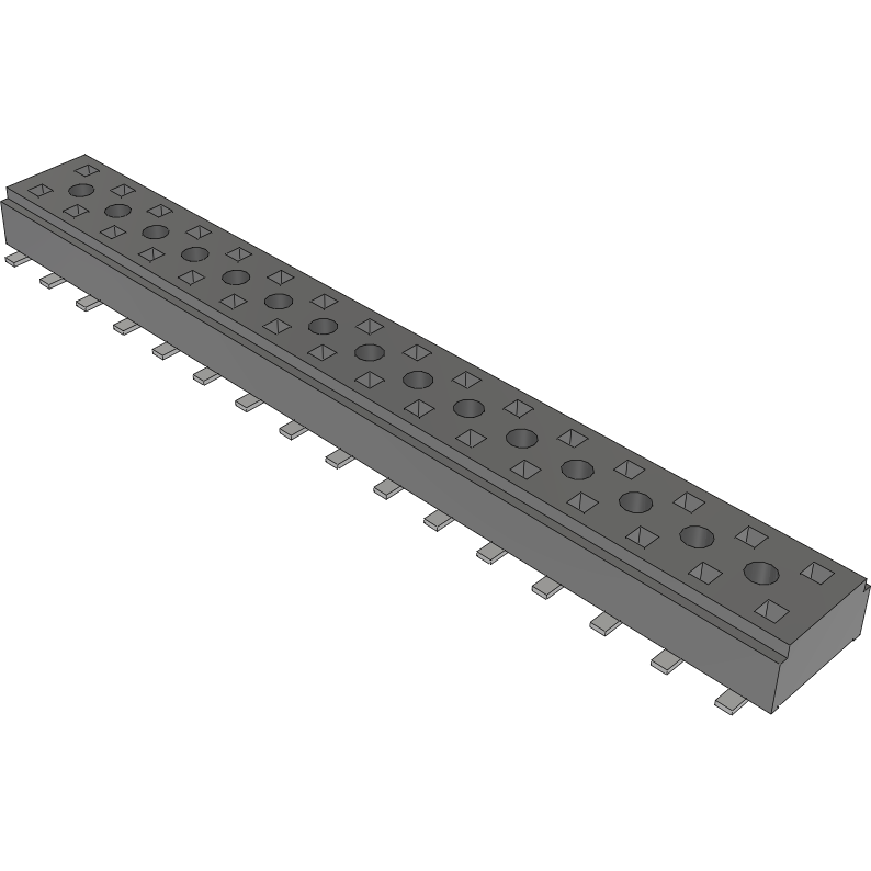 Samtec-CLT-116-02-L-D-TR Cabezales del conector y receptáculos PCB Conn Socket Strip SKT 32 POS 2mm Solder ST Top Entry SMD TIGER CLAW™ T/R