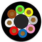 Molex-1552200034 Cavo a più conduttori Multi-Conductor Cable Thermoplastic Elastomer 8Conductors 24AWG 6.4mm 600V Black WSOR 300m Reel