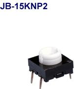 NKK Switches-JB-15KNP2 Conmutador táctil Switch Tactile OFF (ON) SPST Button PC Pins 0.125A 24VDC 5000000Cycles 1.76N Thru-Hole