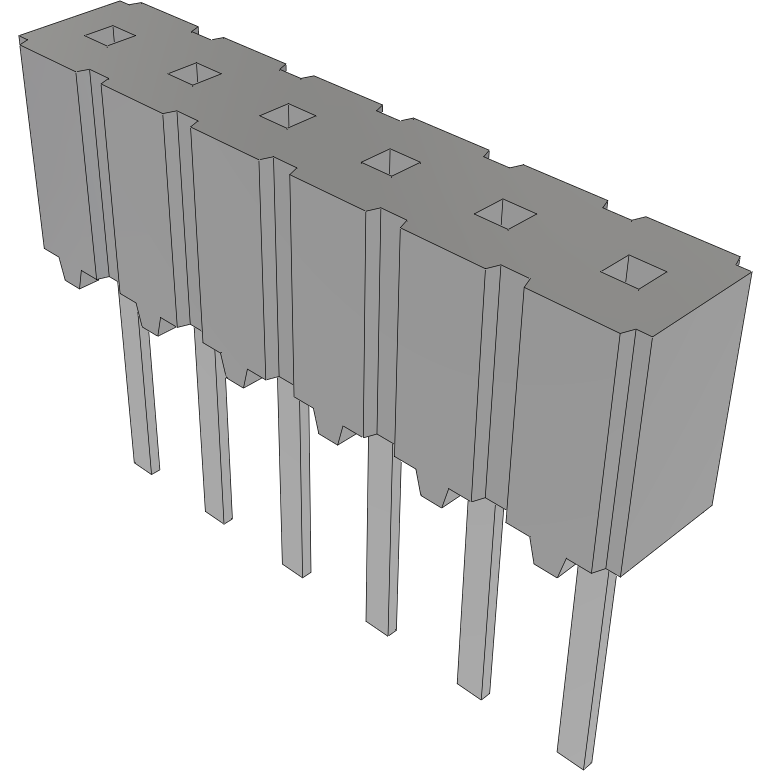 Samtec-CES-106-02-T-S Steckverbinderleisten und Leiterplattenbuchsen Conn Socket Strip SKT 6 POS 2.54mm Solder ST Top Entry Thru-Hole Tube