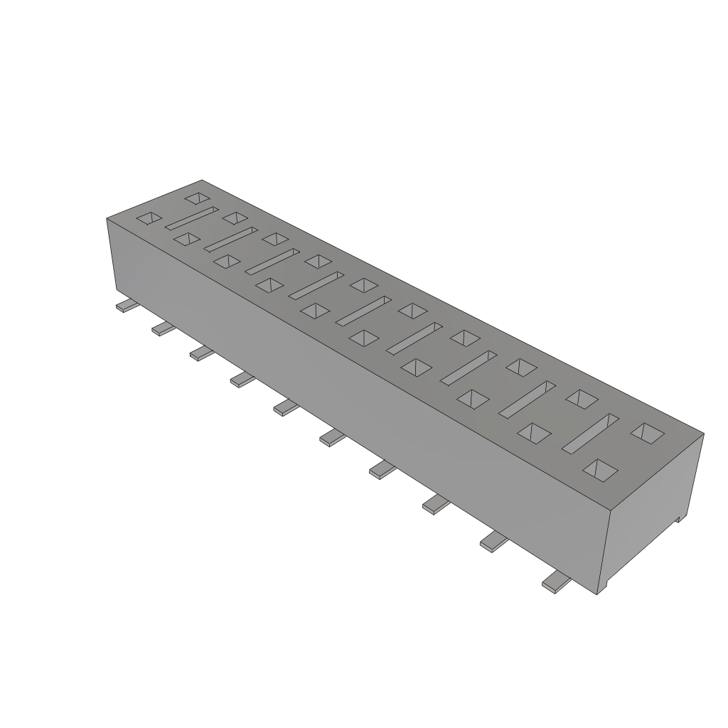 Samtec-HLE-110-02-S-DV-A Piastre connettori e prese PCB Conn Socket Strip SKT 20 POS 2.54mm Solder ST Top Entry SMD Tube