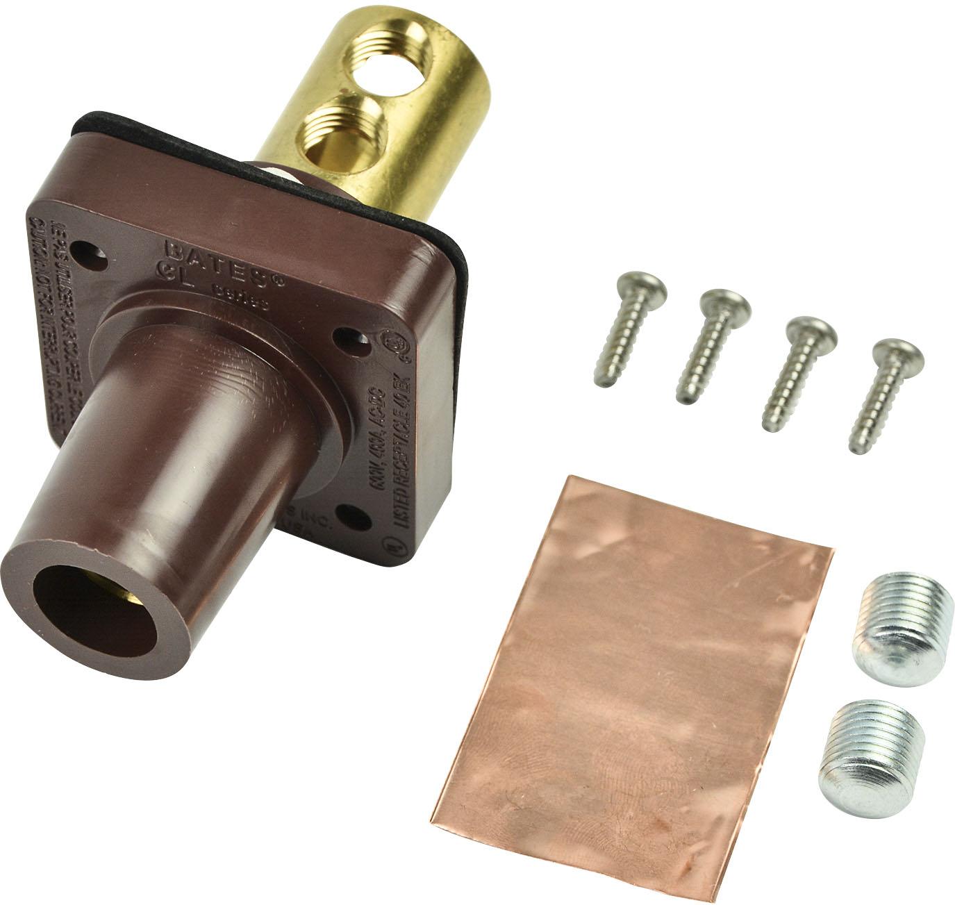 Marinco-CL40FRB-F Steckverbinder CL Series Panel Mounts (400A / 600V) 2/0 - 4/0 AWG Female - Brown (F)