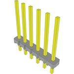 Conn Unshrouded Header HDR 6 POS 2.54mm Solder ST Top Entry Thru-Hole Bulk