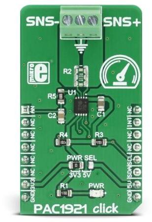MikroElektronika-MIKROE-2910 Energiemanagement, Entwicklungsplatinen und -kits PAC1921 Power Supply Controller and Monitor Click Board