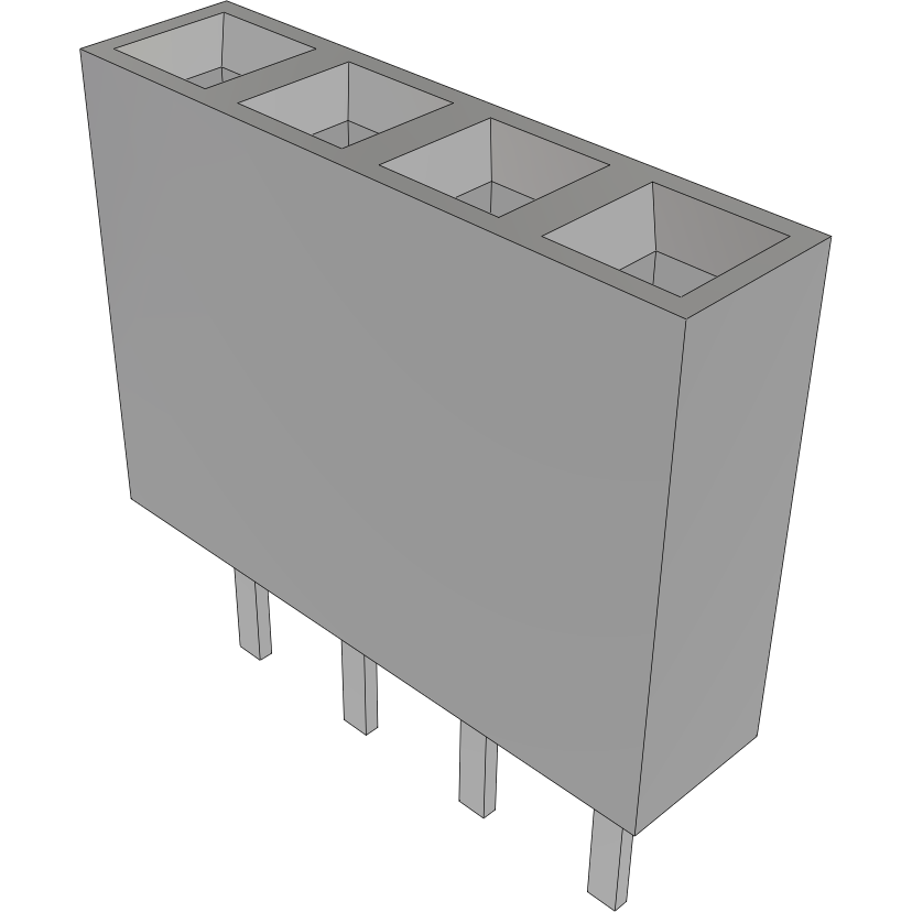 Samtec-BCS-104-T-S-TE Connector Headers and PCB Receptacles Conn Socket Strip SKT 4 POS 2.54mm Solder ST Top Entry Thru-Hole TIGER CLAW™ Layer