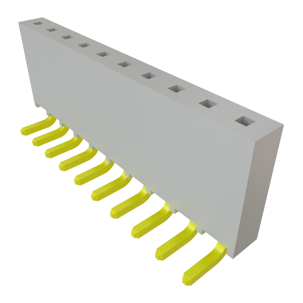 Samtec-SSQ-110-02-G-S-RA Steckverbinderleisten und Leiterplattenbuchsen Conn Socket Strip SKT 10 POS 2.54mm Solder RA Side Entry Thru-Hole Bulk