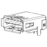 Amphenol Communications Solutions-GSB31113495H4HR Connector USB Conn USB 3.2 Type A RCP 9 POS 2.5mm/2mm Solder RA Thru-Hole 9 Terminal 1 Port T/R