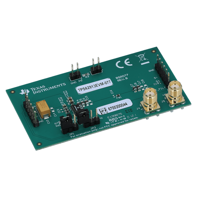 Texas Instruments-TPS62913EVM-077 Energiemanagement, Entwicklungsplatinen und -kits 17 V 3 A Low Noise Low Ripple Buck Converter With Integrated Ferrite Bead Filter Compensation Evm