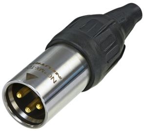 Neutrik Group-NC3MX-TOP Connector Audio and Video 3 pole male cable connector, TRUE OUTDOOR PROTECTION, gold contacts