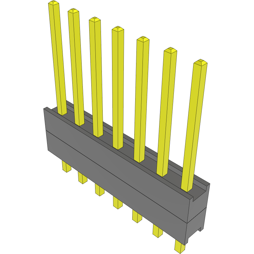 Samtec-DW-07-09-F-S-200 Cabezales del conector y receptáculos PCB Conn Board Stacker HDR 7 POS 2.54mm Solder ST Top Entry Thru-Hole Bulk